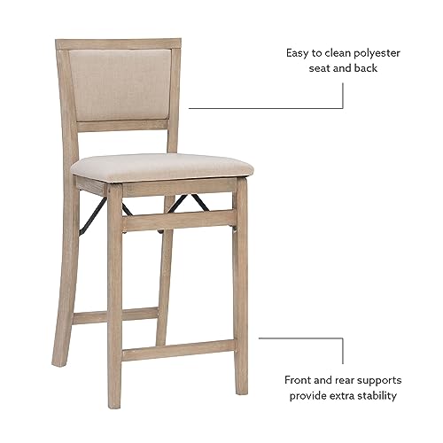 Linon AMZN3238 Keira Natural Rustic Wooden Folding Counter Stool thumb #10