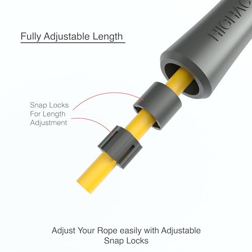 Image of Professional Heavy Skipping Rope for Man Women & Children Adjustable Weighted Skipping Rope for Exercise, Tangle Free, 10 Feet, Pop Yellow