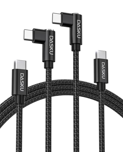 Dasku 60W Right Angle USB-C Cable 2-Pack 10FT