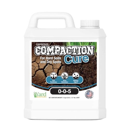 Compaction Cure Liquid Soil Aerator Loosens Hard Soil & Improves Drainage 1 Gallon (128 oz) = Covers up to 21 333 sq ft Liquid Aeration for Lawns No Mechanical Aerator Needed Yard Mastery