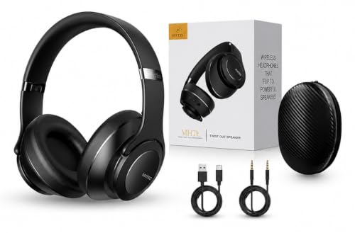 MHTEC 2-in-1 Bluetooth Headphones & Wireless Speaker, Bluetooth 5.3 Over Ear Headphones with Microphone, TF Card Playback, Dual 40mm Drivers, 3 EQ Modes, 18H Playtime, USB-C Charging, Gift Ready