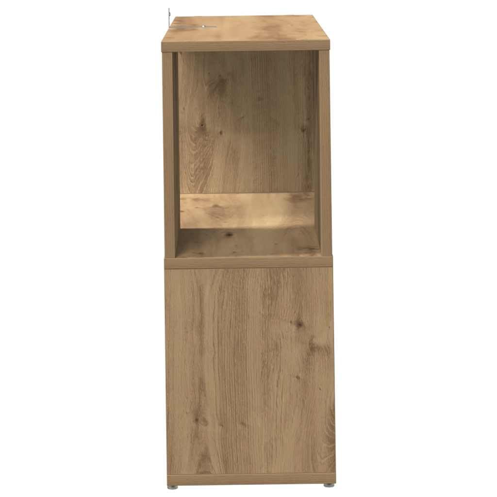 Générique Bibliothek Eiche, Holz, 2 Ebenen, 60 x 24 x 63 cm | Minimalistisches Design, vielseitiges Regal, Trennwand, einfache Reinigung mit feuchtem Tuch