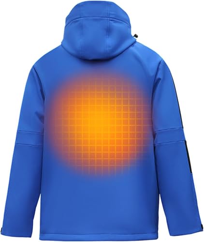 Chaqueta calefactable impermeable softshell para invierno abrigo electrico USB con capucha 4