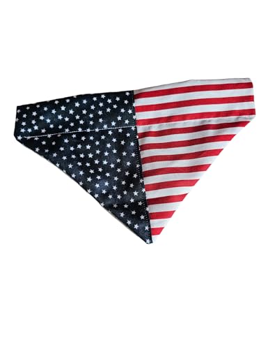 American Flag Over the Collar Dog Bandana That Slips Onto Your Dogs Existing Collar Size (X-Large)