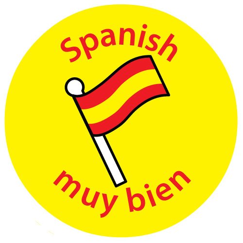 Spanish - well done. Pack of 140 1" Inch (24mm) stickers.