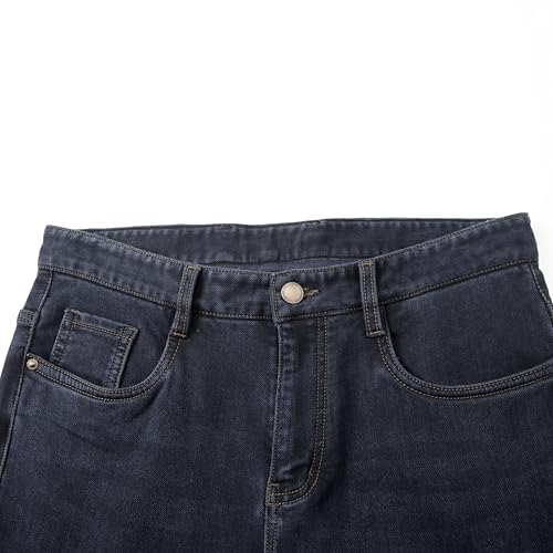 Classic Straight-Leg Men's Jeans Made from Dark Blue Denim Fabric offering Elasticity and Soft Comfort for Everyday wear3