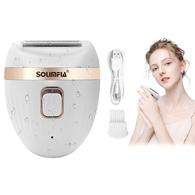SOLIMPIA HT-559 Professional lady shaver for skin friendly painless shaving system Epilator Razor Face Leg Arm Body Bikini Armpit Hair Remover, USB C Rechargeable, Cordless Electric Epilator, White 9 41XNsiPFsgL