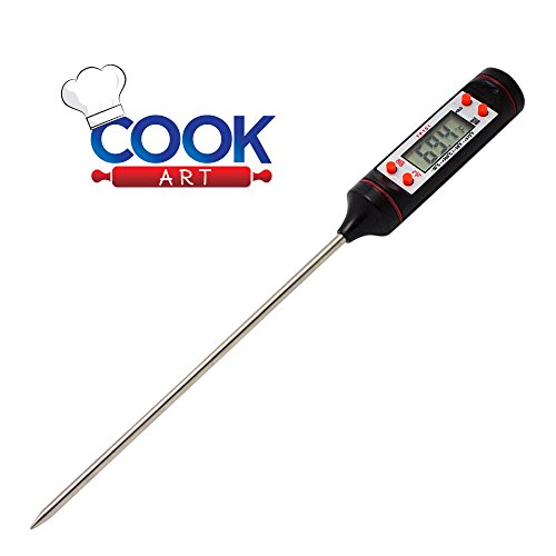 Instant Read Digital Cooking Thermometer by CookArt for Measuring Temperature of Food, Ba