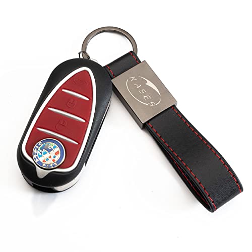 Coque Clé Télécommande Plip pour Alfa Romeo Mito Giulietta 159 Brera avec Porte-Clés en Cuir KASER