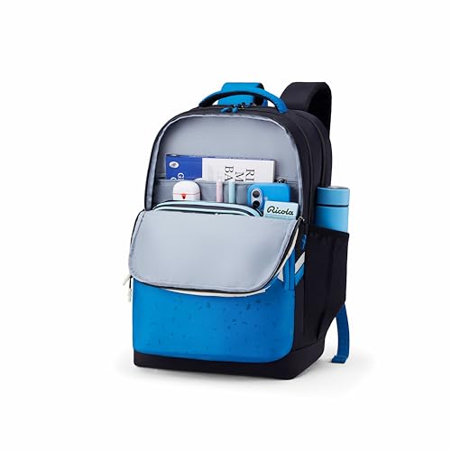Image of American Tourister Banger | 36 Ltrs | 3 Compartments | Bottle Pocket | Ergonomic Padded Back Panel & Shoulder Straps | School Backpack for Boys & Girls | 1 Year International Warranty | Black /Blue