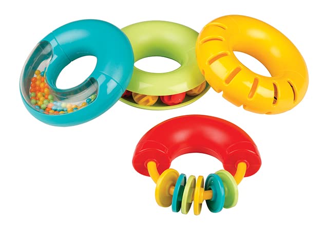Musical Rings Baby Toy - Pack Of 4 Rings That Create Unique Sounds - Bright Colored Textured And Fun Noises Create Sensory Engagement For Children - Educational And Fun Play For Babies