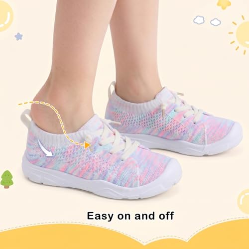 Image of LeIsfIt Toddler Shoes Boys Girls Wide Toe Box Breathable Slip-On Sneakers Kids Lightweight Barefoot Feel Shoes for Everyday Play