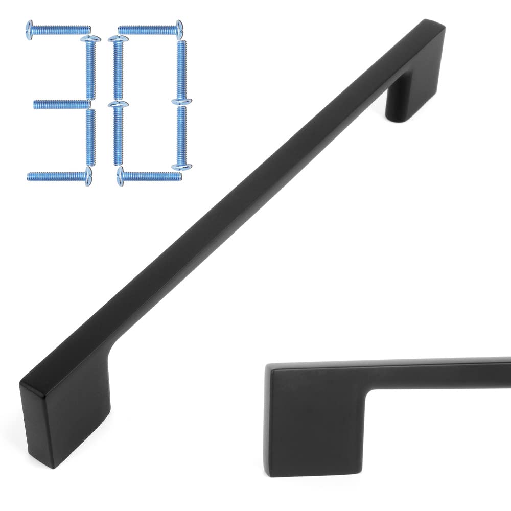 KOOFIZO 30 Pack 6-1/4 Inch Matte Black Kitchen Cabinet Pulls Black Cabinet Handles Black Cabinet Hardware for Kitchen Cabinets Drawer P01 Dresser Cupboard Bedroom Bathroom — image 1