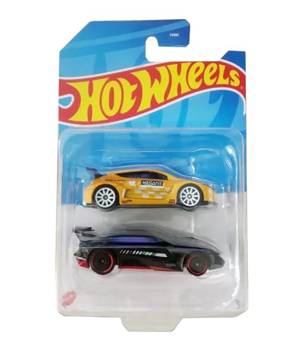Image of Hot Wheels 2 Cars Pack Renault Megane Trophy and Gazella R Die-Cast Vehicle by Small CLAP for 3 Years & Above (YellowBlack)