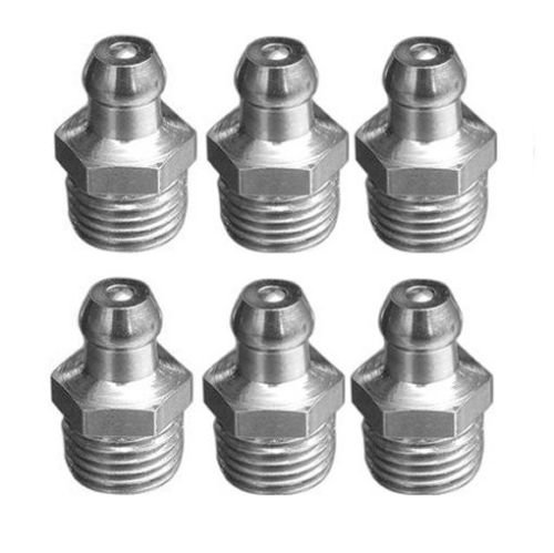 6 Pieces Metric Grease Fitting M8 x 1.25 M8X1.25 Zerk Nipple Steel Straight