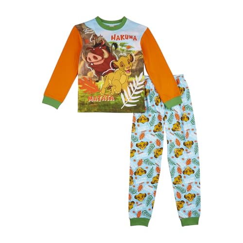 Disney Lion King Kids Pyjamas Simba Pjs For Boys And Girls Lion King Gifts for Kids 6-7 Years Orange