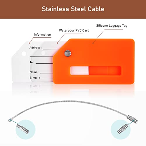 Flintronic 2 Stück Kieselgel Kofferanhänger Koffer, Gepäckanhänger ID Etikett, Tags mit Namensschild Adressschild, Kofferanhänger Koffer Reisezubehör