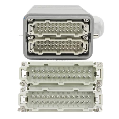 Conector industrial de 48 núcleos HDC-HE-048 rectangular impermeable de 16A para aviación 5