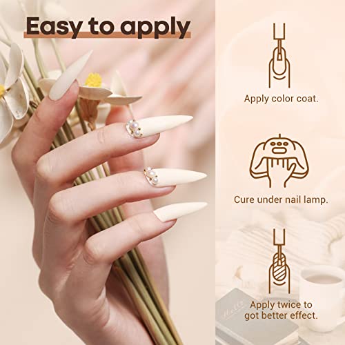Image of modelones Gel Nail Polish Set- 6 Colors White Nude Brown Gel Polish Skin Tone Neutral Beige Tan Taupe Nail Polish Kit Popular ALL Seasons Soak Off Soapnails Nail Art Manicure DIY Salon Gift for Women