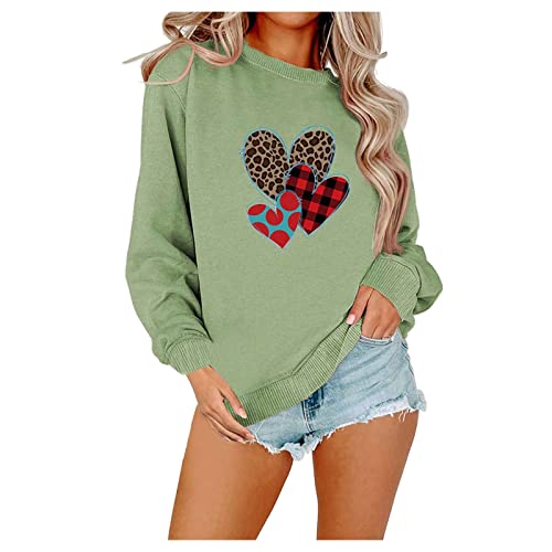 Tohole Femmes La Saint-Valentin Romantique Vêtements De Vacances Classique Sweat Basique Extensible Pullover Oversize Vintage Pullover De Vacances Deco Saint Valentin