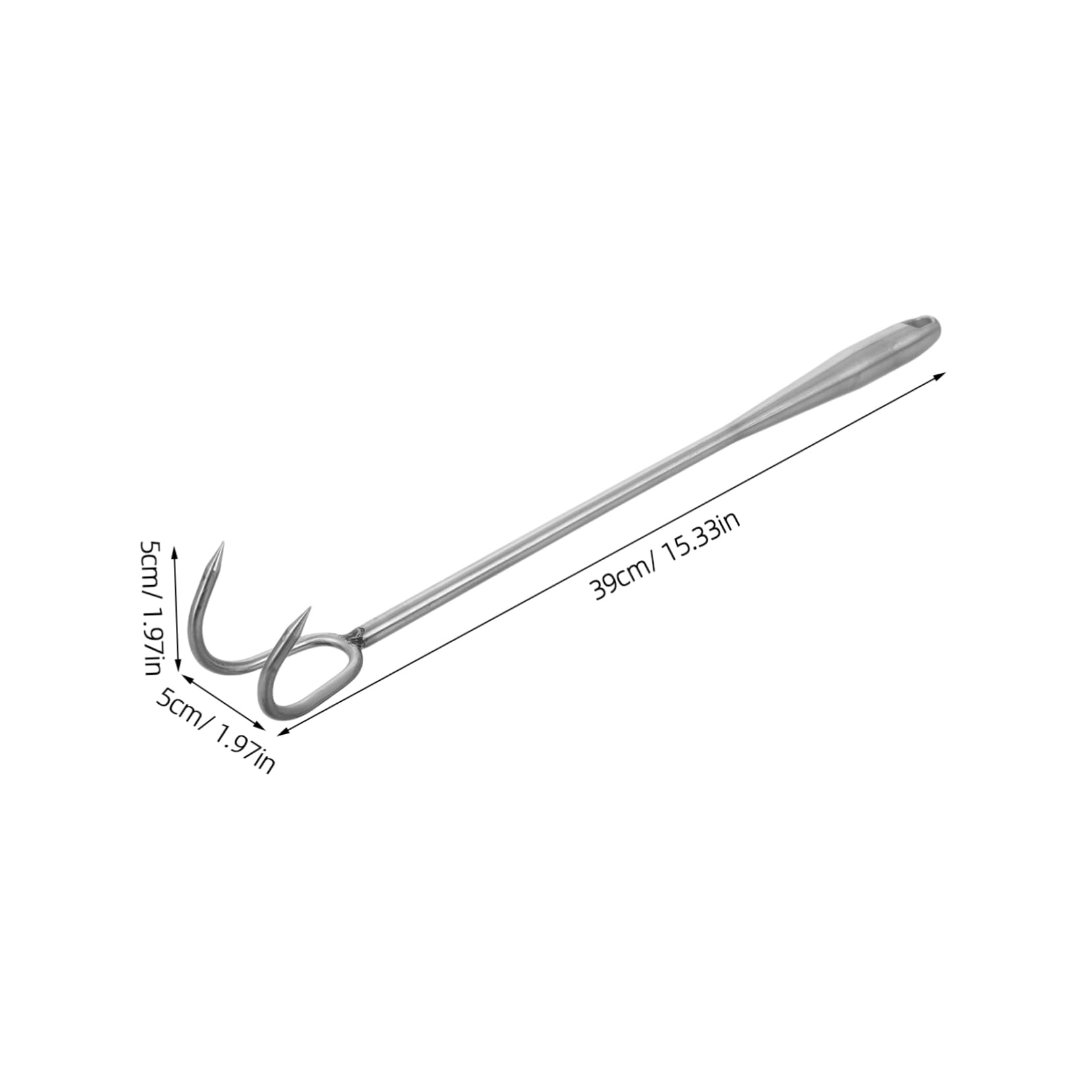 NAMOARLY Heavy Duty Meat Flipper Hook Grilling Tool with Wooden Handle BBQ Meat Hook for Cooking Outdoor