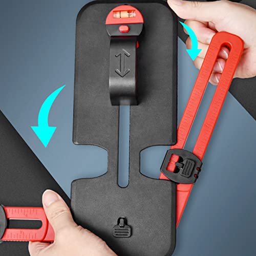Image of Picture Hanging Tool with Bubble Level Easy Frame Picture Hanger Wall Hanging Kit,Photo Frame Hanging Leveling Tool for Decoration (Black Red Hanging Tool)