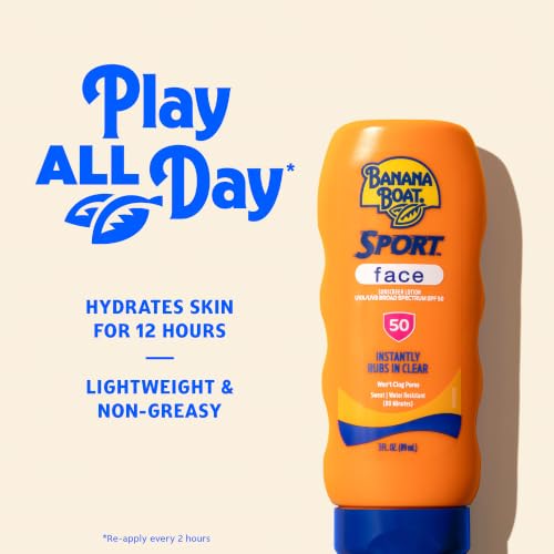 Banana Boat Sport Face Sunscreen Lotion SPF 50, 3 Fl Oz - image 3