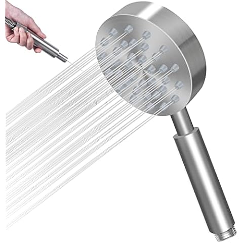 Duschkopf Wassersparend Duschbrause Edelstahl Gebürstet Handbrause Hochdruck Shower Head Sparduschkopf Cover