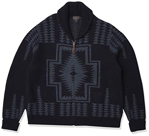 Pendleton Men's Zip Cardigan Sweater, Navy/Blue Harding, XXL