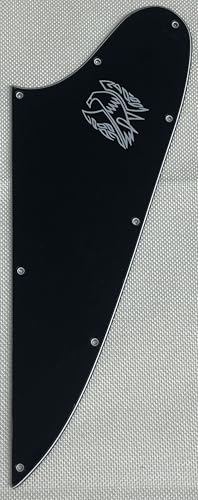 Golpeador de guitarra Gibson Firebird con logotipo en blanco (3 capas negro (logotipo blanco))