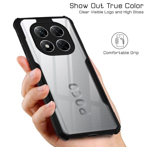 Image of Jkobi Back Cover Case for Xiaomi Poco X7 (Shockproof with Polycarbonate Clear Panel | Professional Black)