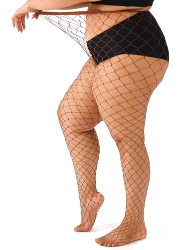 Image of Plus Size Fishnet tights stockings Big Mesh Leggings Pantyhose for women