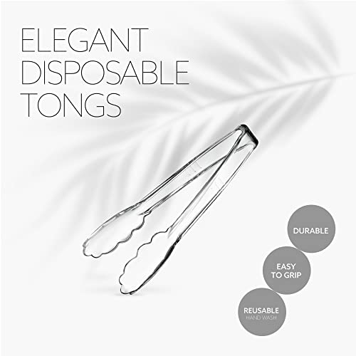 image for [Clear Tongs 7.5'' Inches] Plasticpro 7.5'' Serving Tongs Heavy Duty R