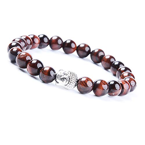 Bracelet bouddha en pierre rouge de 8 mm le cadeau spirituel idéal pour proche