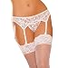 Women Sexy Underwear Lingerie Garter Lace Suspender Belt with G-string +Stockings (white)
