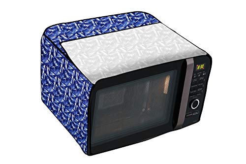 Image of Stylista Microwave Oven Cover for LG 20 L Solo MS2021CW Frieze Pattern Blue