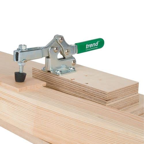 Trend Horizontal Toggle Clamps Twin Pack, 150kg Clamping Force Each, 50mm Clamping Span, Adjustable Rubber Pads - Image 3
