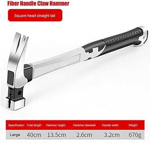 Framing Hammer, Rip Claw Heavy Duty Magnetic Automatic Steel Nail Woodworking Striking Tools, Fiber + Carbon Steel