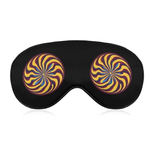 Colorful Spiral Pattern Sleep Mask Eye Shade Cover Adjustable Strap for Travel Lunch Break Women Men
