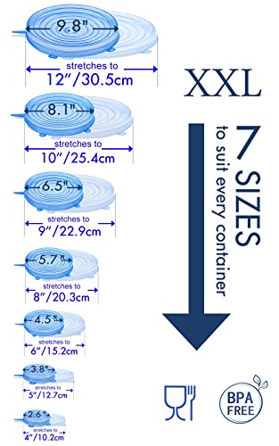 image for longzon Silicone Stretch Lids 14 Pack Include 2Pcs XXL Size up to 9.8'
