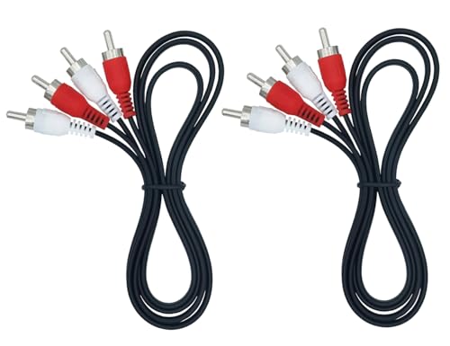 ZHLATECK RCA Stereo Audio Cable 3FT 2-RCA Male to 2-RCA Male Cable Compatible for Amplifier Speaker VHS VCR DVD 2-Pack