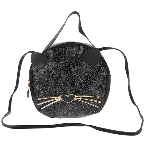Genérico Bolso Bandolera Compacto Diseño Gato Negro para Mujer Cadena Ajustable Adecuado para Uso Diario y Guardar Objetos Pequeños