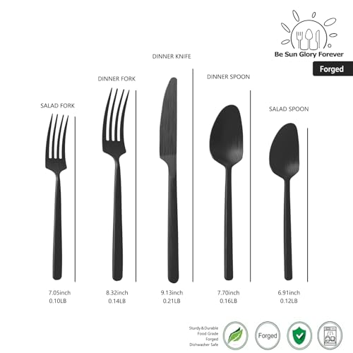 Oval-Matte-Black-20-Piece-Silverware-Set-Forged-Stainless-Steel-Flatware-Set-with-American-Design-Modern-Cutlery-Set-Service-for-4-Dishwasher-Safe Oval Matte Black 20 Piece Silverware Set Forged Stainless Steel Flatware Set with American Design Modern Cutlery Set Service for 4 Dishwasher Safe