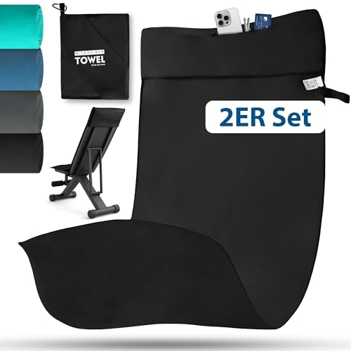 Novent Fitness Handtuch aus Mikrofaser 2er Set, 120x50cm Gym...