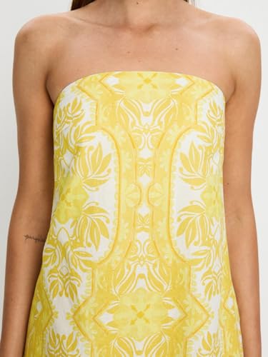 Image of Women Floral Print Maxi Tube Dress Strapless Flowy Long Bandeau Dress Y2K Open Back Sundress Summer Beachwear