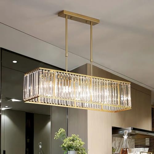 Plafonnier LED réglable en cristal K9 pour une salle à manger chic