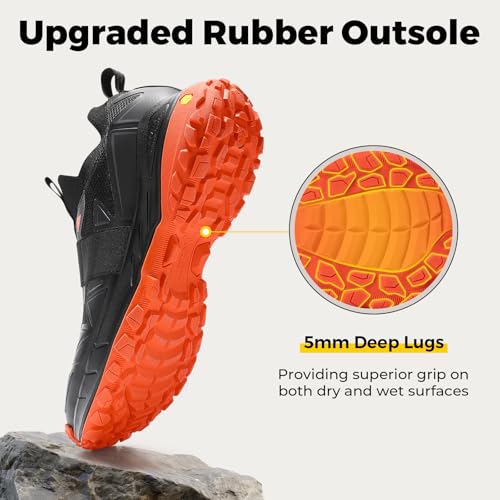 FitVille Men's Extra Wide Slip On Shoes Comfortable Orthopedic Hiking Sneakers with Arch Support Slip Resistant Trekking Walking Shoes for Travel Camping4