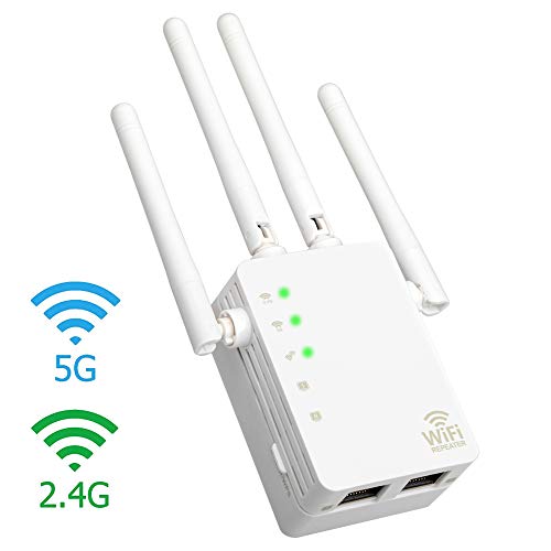 WiFi Range Extender, Amtake 1200Mbps 2.4GHz & 5GHz Dual Band WiFi Signal Booster