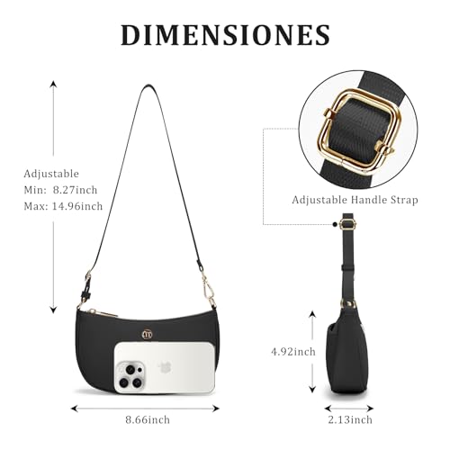 Shoulder Bag for Women Handbags with Adjustable Strap Underarm Purse Mini Clutch Purses Trendy Crescent Bags 1L2