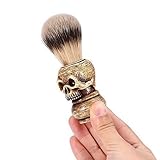 100% Pure Badger Shaving Brush-Wooden Skull Handle- Engineered for The Best Shave of Your Life